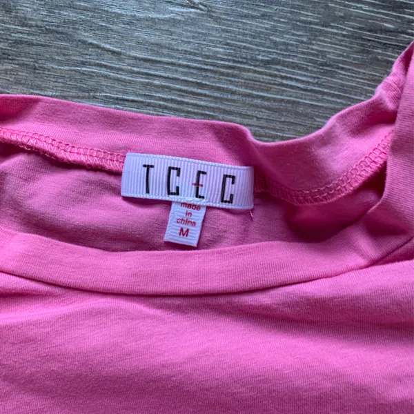 TCEC Pink Puff Sleeve Mini Dress M - Image 3
