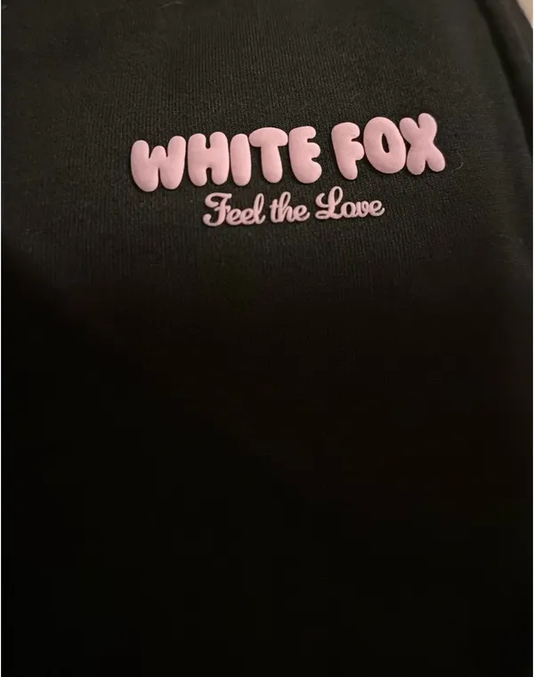 White Fox Feel the Love Wide Leg Sweatpants Black - Image 6