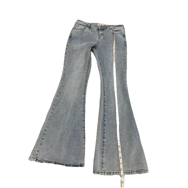 Pacsun Flare Jeans Women 29" Cotton Retro Stretch 70s Hippie Travel Vacation - Image 7