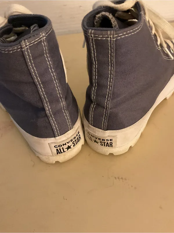 Converse women blue canvas Chuck Taylor platform high top sneakers US 6 - Image 2