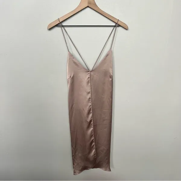 NWT Urban Outfitters Satin Tie Back Slip Dress Bronze Size Small - Image 13