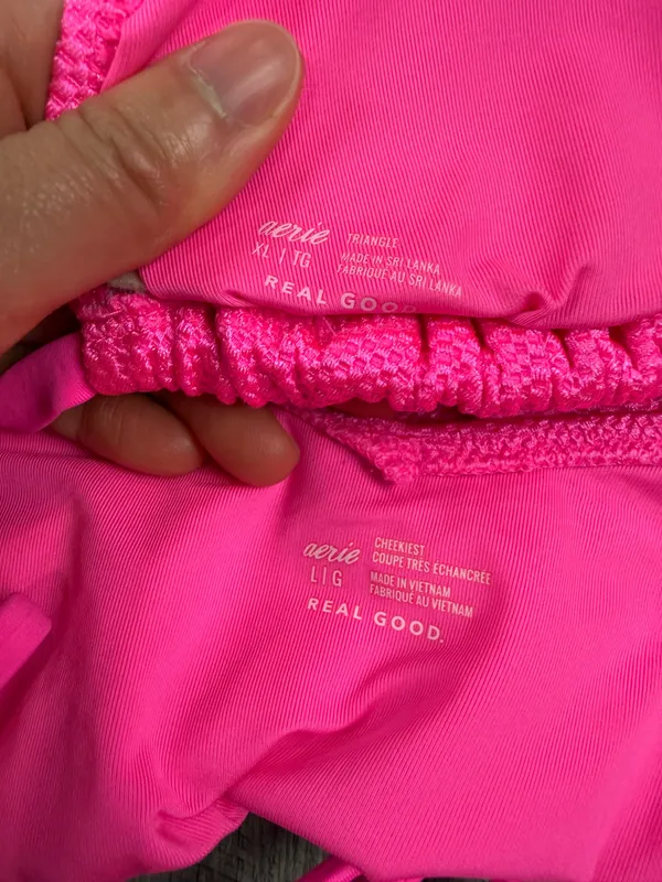 Aerie Hot Pink Textured Bikini Set - Image 9
