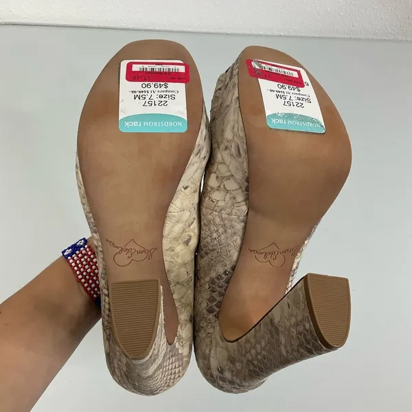 Sam‎ Edelman Tacoma Snakeskin Open Toe Platform Heels Size 7.5 - Image 6