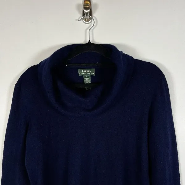 Lauren Ralph Lauren Merino Wool Cashmere Angora‎ Rabbit Sweater Size L Blue Soft - Image 3