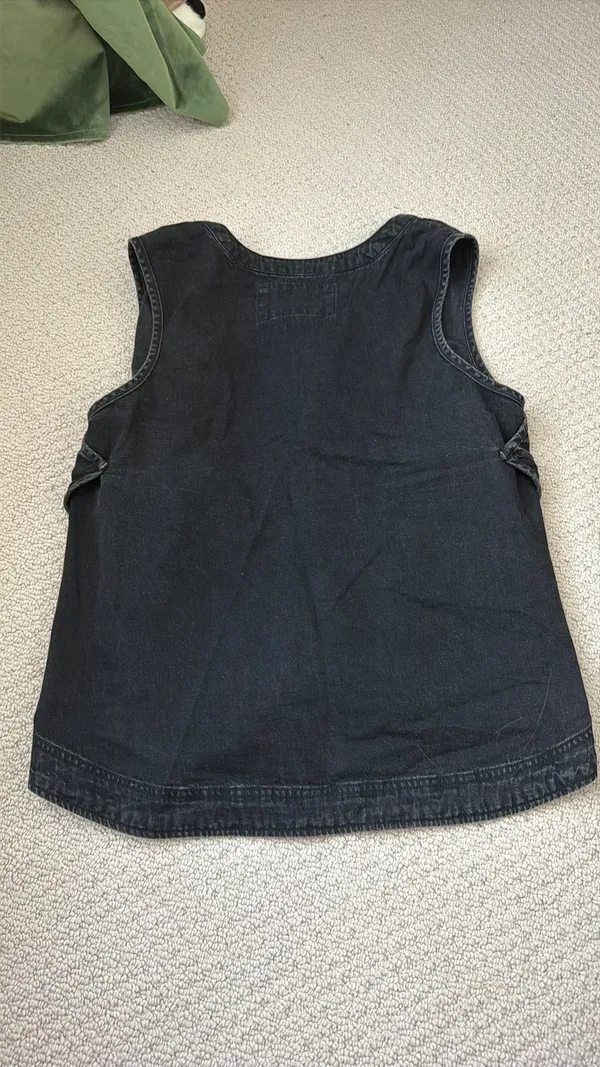 Free People We The Free Women’s Black Denim Southside Vest Size Small - Image 4