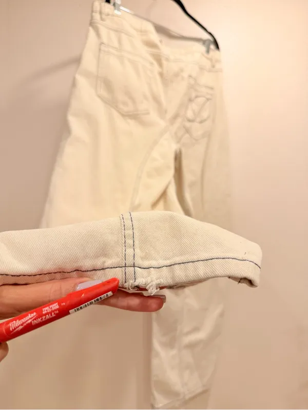 Daisy Street Faye Barrel Leg Embroidered Denim Contrast-Stitch Garment Sz XL - Image 10