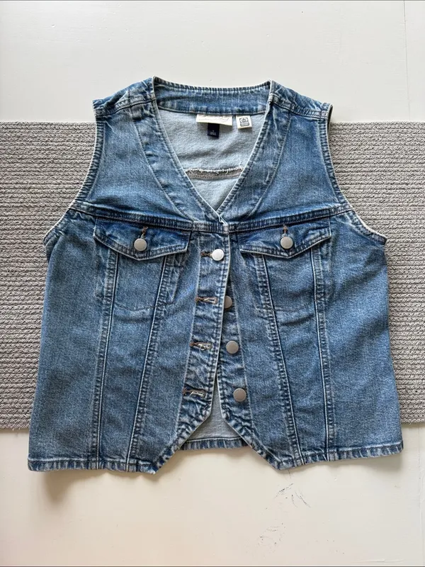 Universal Threads Light Blue Cotton Denim Vest Size Small - Image 8