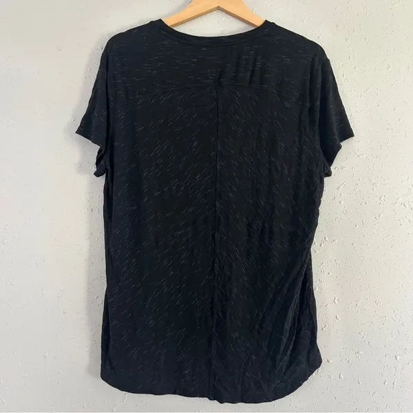 🦋 Avia Black Relaxed High Low Short Sleeve Tee Athletic Athleisure XL Workout - Image 4