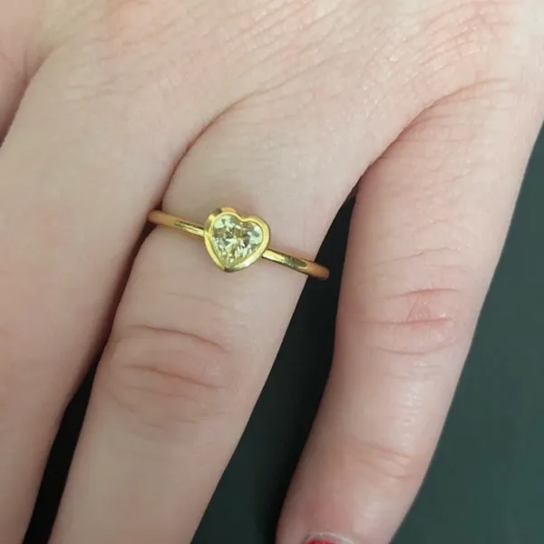 Pandora 18k over silver Cz Radiant heart ring - retired - Image 2