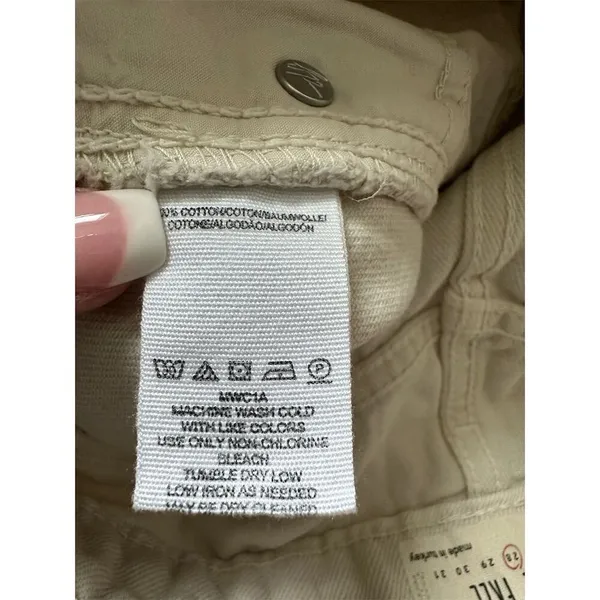 We The Free Women's Khaki Denim Mini Skirt Size 28 Casual Distressed EUC - Image 8