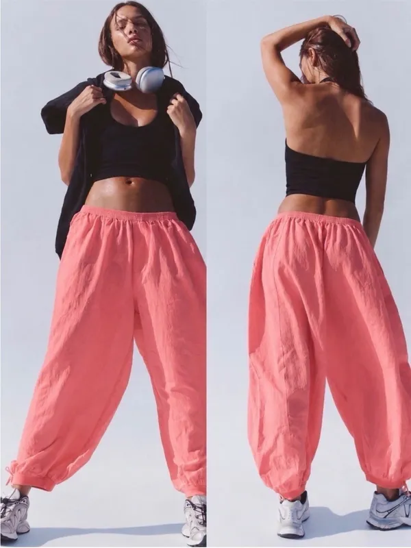New FP Movement Pink Baloon Joggers - Relaxed Fit Athleisure Lounge Pants Sz M - Image 2