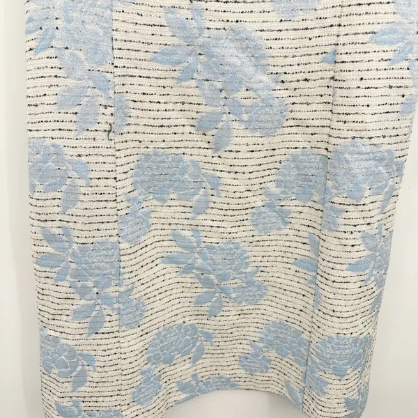 Ann Taylor Womens Blue Floral Jacquard Tweed Classic Career Sheath Dress Size 12 - Image 3