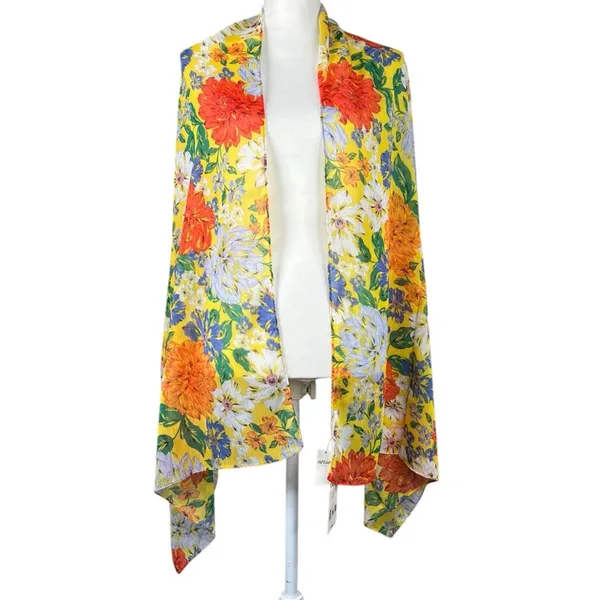 aerie Wrap Scarf Bright Floral Print Sheer NWT - Image 4
