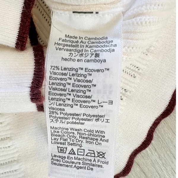 Madewell signature Knit Johnny Collar Sweater Contrast Trim NX533‎ XS - Image 9