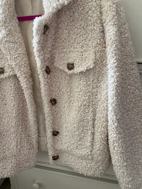 She + Sky Cream Teddy Coat - Image 2