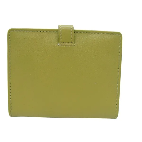 Genuine Leather Card ID Holder Photos Small Wallet Lime Green 4x3" Pocket Wallet - Image 3