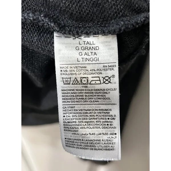 Old Navy Gray Floral Embroidered Raglan Pullover Sweatshirt Cozy Large Tall - Image 8