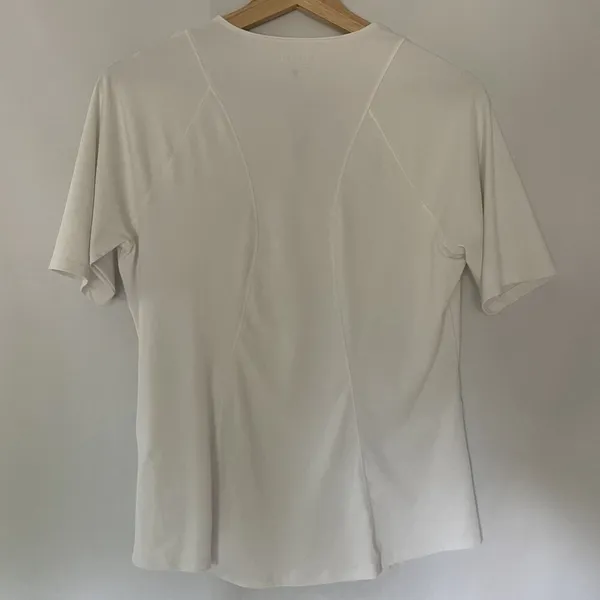 Athleta white short sleeved‎ top women's size small casual athleisure pockets - Image 6