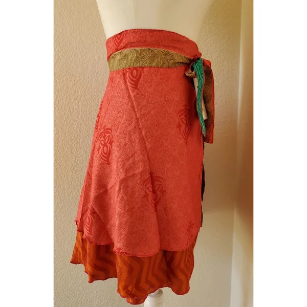 Wevez Clothing Skirt Women One Size Silk Blend Reversible Wrap Boho NWT - Image 10