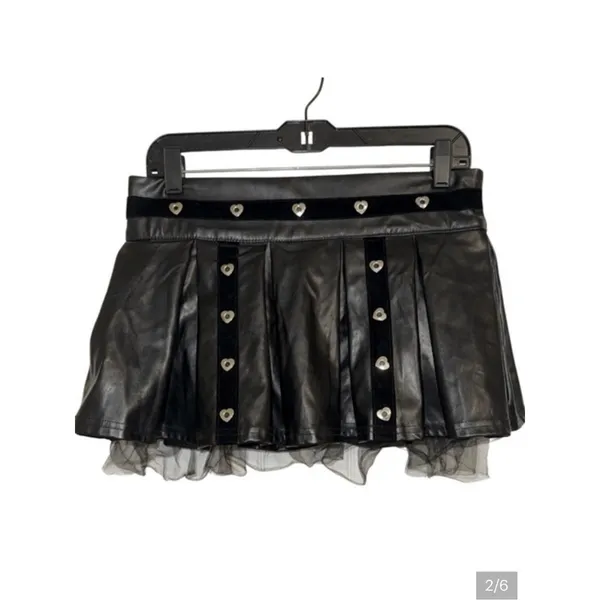 Y2K goth heart mini skirt Black Size L - Image 5