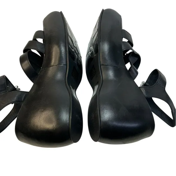New Free People Brooklyn Ankle Strap Platform Sandal Black Leather Size 7.5 - Image 12