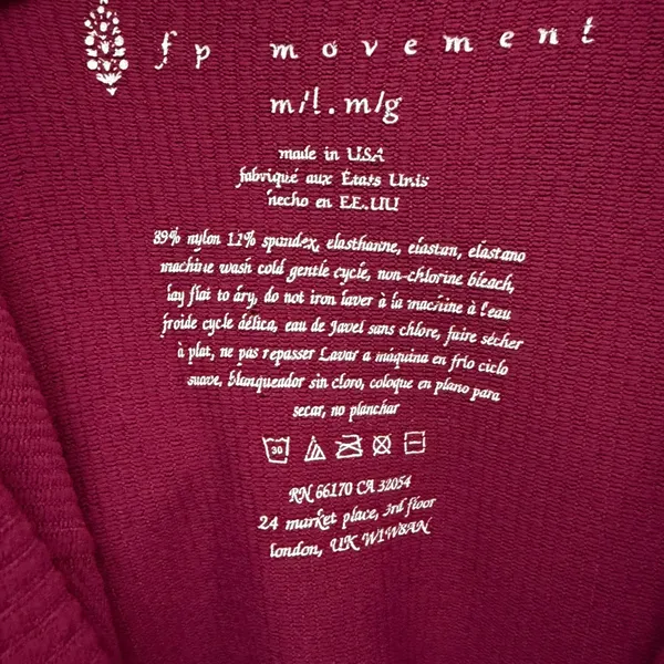 Free People Fp Movement Revive Jumpsuit Size M-L Burgundy Ribbed Activewear RARE - Image 10