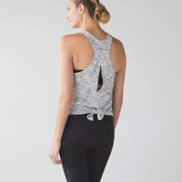 Lululemon Salute The Sun Tank Tiger Space Dye Black White - Image 4