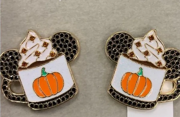Disney x BaubleBar Mickey Pumpkin Spice Latte Mugs Earrings New - Image 2