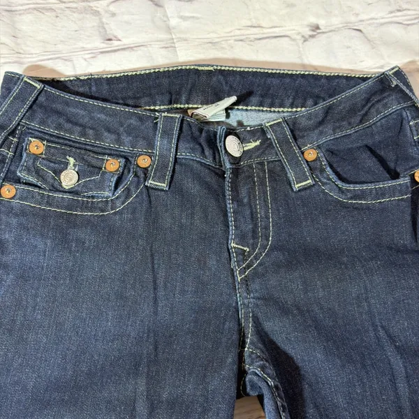 True Religion Jeans Women's 28 Bootcut Y2K McBling Mid Rise Western‎ Boho - Image 6