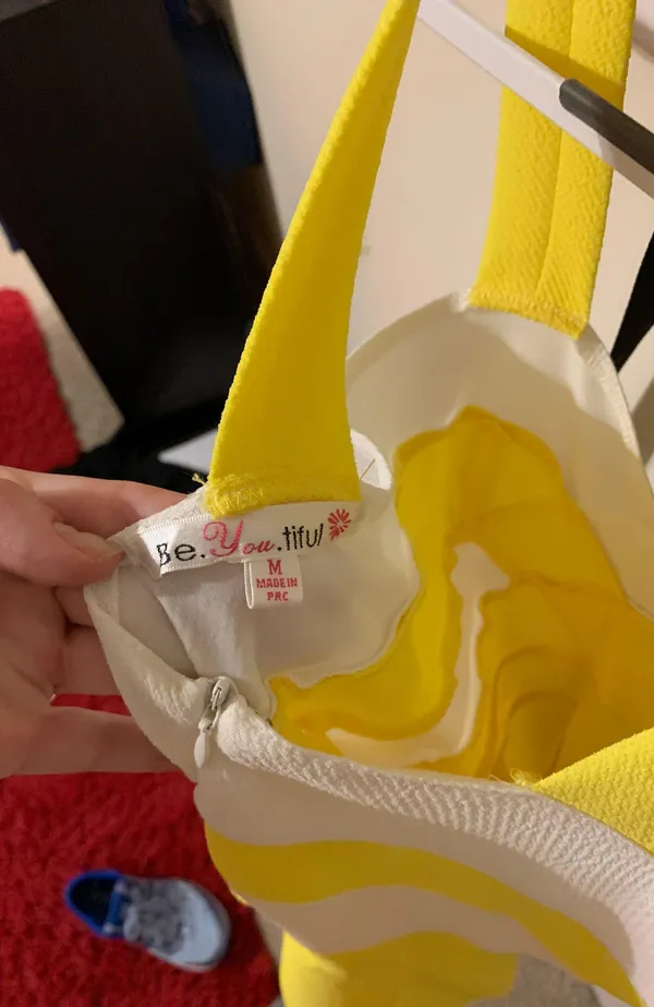 Yellow Colorblock Dress - Image 3