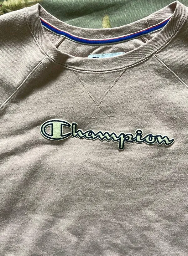 Champion Sweatshirt Light Pink Size Adult Large Vintage - Image 7