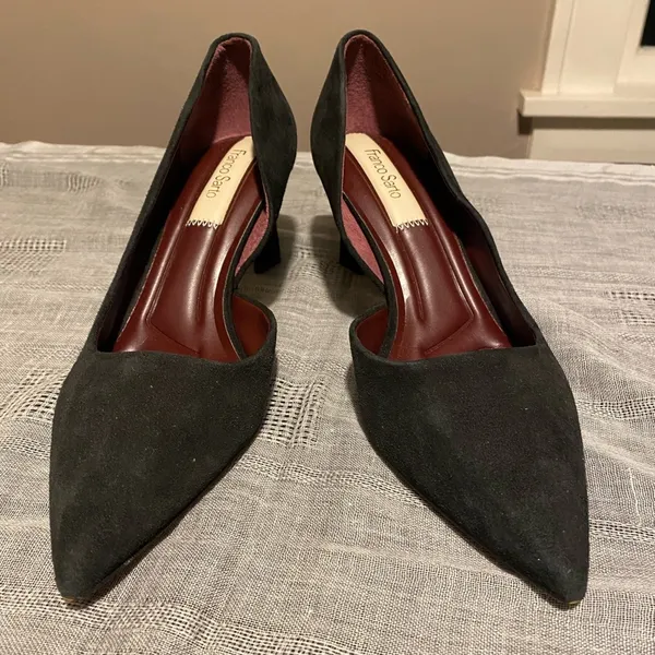 Franco Sarto black suede “Tana” heels size 8.5. D’Orsay style. Padded insole - Image 2
