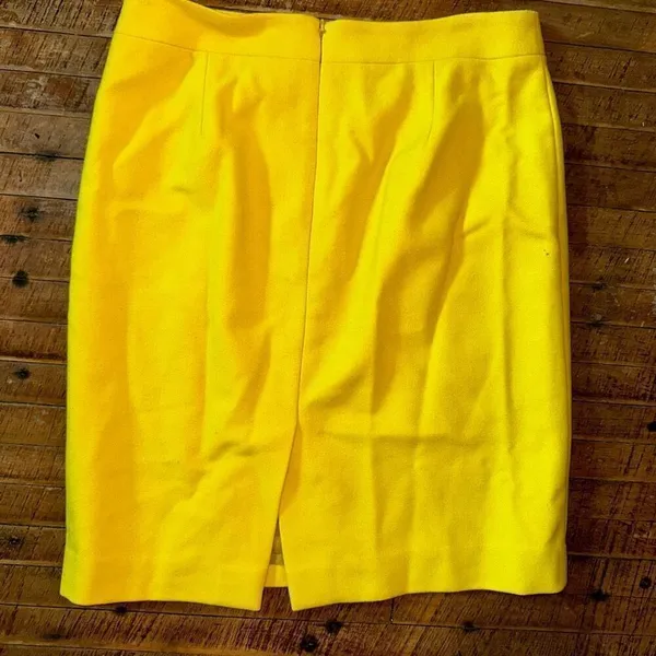 J Crew goldenrod yellow wool blend business casual pencil skirt - Image 3