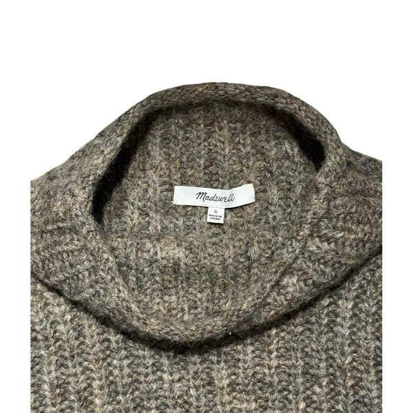 Madewell Loretto Mockneck Sweater Pullover Brown Small - Image 5