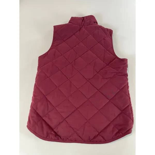 Blue Rain Vest Size S Burgundy Quilted Puffer Gold Hardware High Low Hem NWT - Image 7