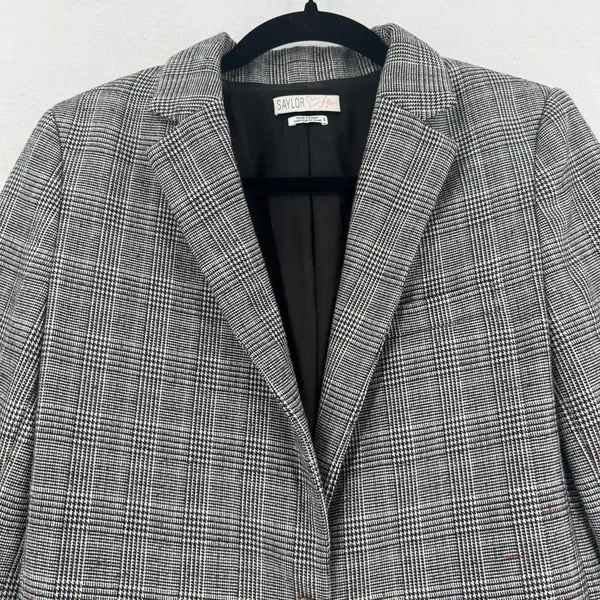 Saylor by Free People Plaid Blazer Women S Glen Check Longline Tailored Jacket - Image 4
