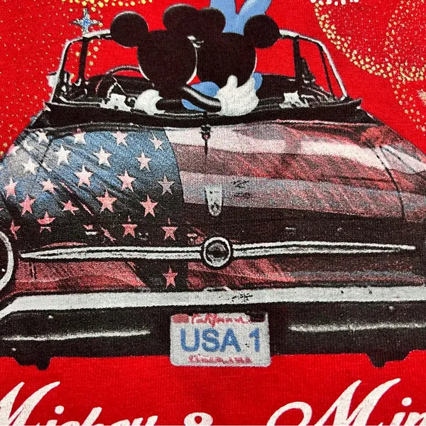 DISNEY Mickey & Minnie Classic Adult Medium T-shirt Red Cotton Short Sleeve Tee - Image 3