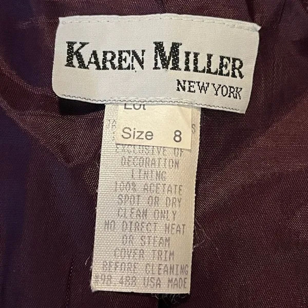Karen Miller Vintage Jacket Long Dress Beaded Sequins Plum Purple Women’s Size 8 - Image 12