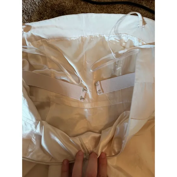Vintage J.Crew Emma 100% Silk Faille Convertible Strapless Dress with Waist Bow - Image 7