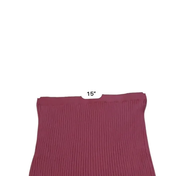 Lulus Ribbed Knit Midi Skirt Womens Large Rust Red‎ Back Slit ME3620 - Image 7