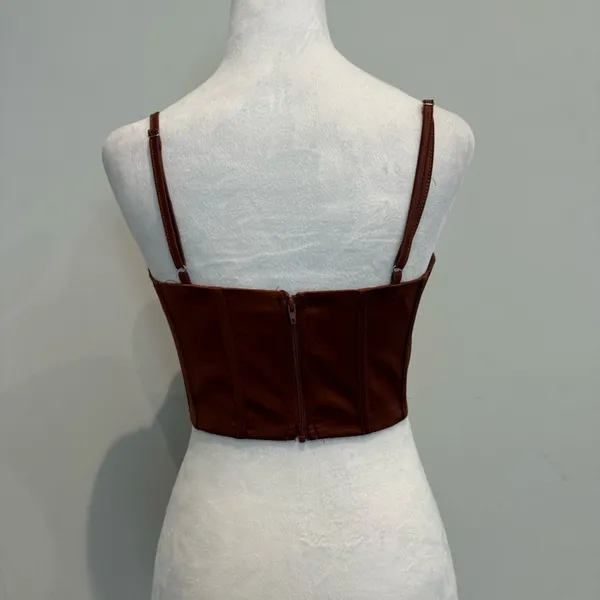 Aritzia Marthea Copper Corset Crop Top - Image 4