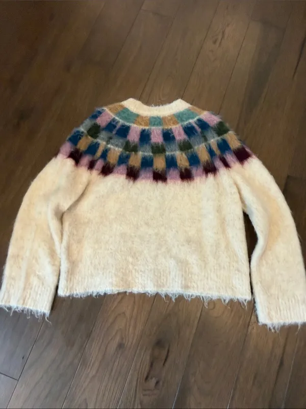 Madewell Sorenna Brushed Checkerboard Sweater in Size Medium - C71-014 - Image 8