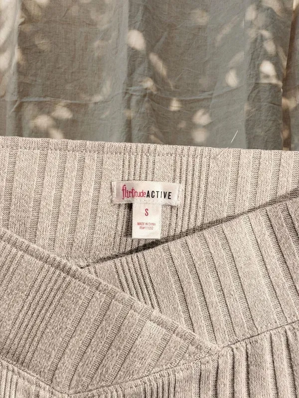 Flirtitude Beige Bootleg Yoga Pants - Image 3