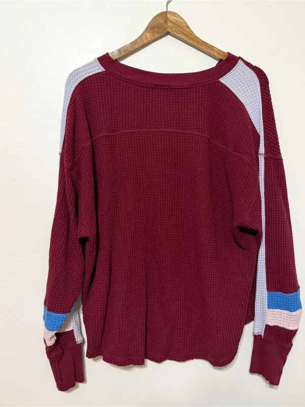 OFFLINE By Aerie Wow! Waffle Notch Neck Long Sleeve T-Shirt Size Small - Image 7