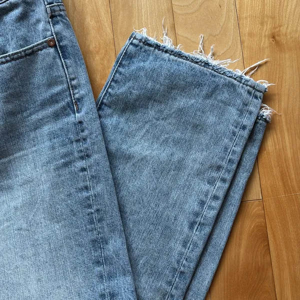 J Crew point sur distressed button fly light wash denim straight leg jeans - Image 6