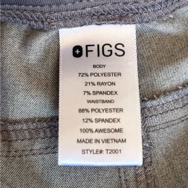 Figs Gray Cargo Pants with Green Accent - Image 9