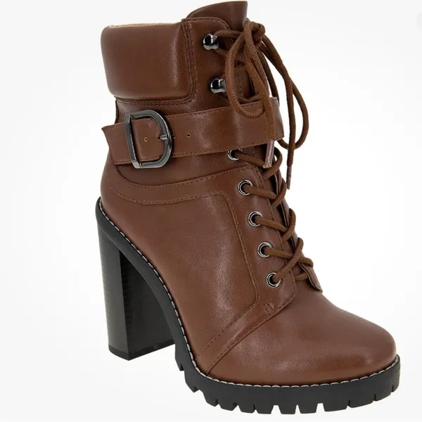 BCBGeneration Tan Lace-Up Ankle Boots - Image 2