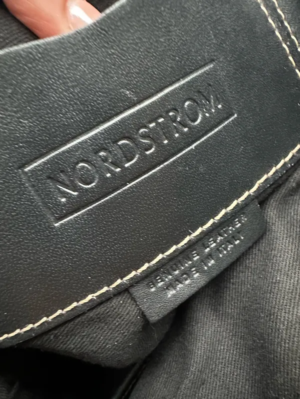Vintage Nordstrom Brand Black Suede Leather Shoulder Tote Made in Italy - Image 4