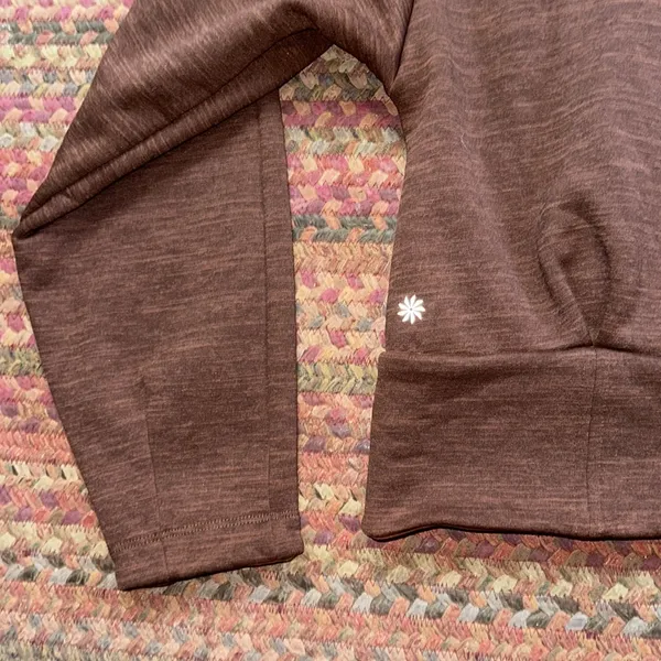 ATHLETA MARLED BURNT ORANGE FLEECE LINED QUARTER ZIP  PULLOVER - Image 8