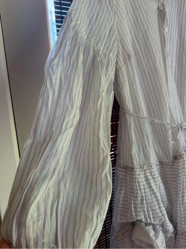 Motherhood Maternity Striped Cotton Tiered Mini Dress Size Small - Image 6